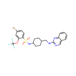 O=S(=O)(NC1CCC(CNc2ncc3ccccc3n2)CC1)c1ccc(Br)cc1OC(F)(F)F ZINC000028523469
