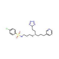 O=S(=O)(NCCCC[C@@H](CCCc1cccnc1)CCC1N=NN=N1)c1ccc(Cl)cc1 ZINC000027443081