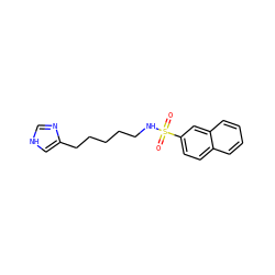 O=S(=O)(NCCCCCc1c[nH]cn1)c1ccc2ccccc2c1 ZINC000029485559