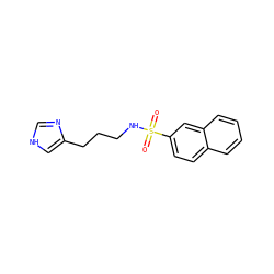 O=S(=O)(NCCCc1c[nH]cn1)c1ccc2ccccc2c1 ZINC000029544247