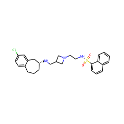 O=S(=O)(NCCN1CC(CN[C@@H]2CCCc3ccc(Cl)cc3C2)C1)c1cccc2ccccc12 ZINC000013439522