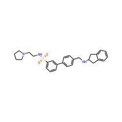 O=S(=O)(NCCN1CCCC1)c1cccc(-c2ccc(CNC3Cc4ccccc4C3)cc2)c1 ZINC000045195709