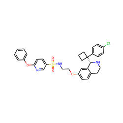 O=S(=O)(NCCOc1ccc2c(c1)[C@H](C1(c3ccc(Cl)cc3)CCC1)NCC2)c1ccc(Oc2ccccc2)nc1 ZINC000114981654