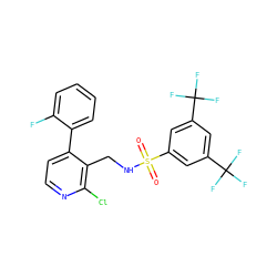 O=S(=O)(NCc1c(-c2ccccc2F)ccnc1Cl)c1cc(C(F)(F)F)cc(C(F)(F)F)c1 ZINC000096285076