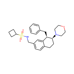 O=S(=O)(NCc1ccc2c(c1)[C@@H](Cc1ccccc1)[C@@H](N1CCOCC1)CC2)C1CCC1 ZINC000199682803
