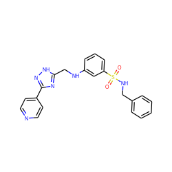 O=S(=O)(NCc1ccccc1)c1cccc(NCc2nc(-c3ccncc3)n[nH]2)c1 ZINC001772648692