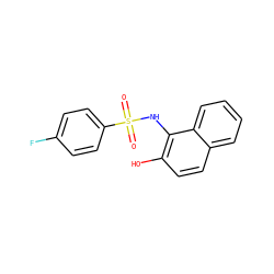 O=S(=O)(Nc1c(O)ccc2ccccc12)c1ccc(F)cc1 ZINC000015952473