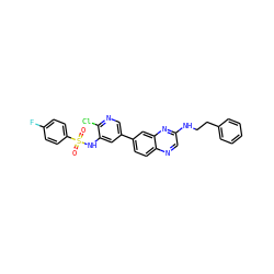 O=S(=O)(Nc1cc(-c2ccc3ncc(NCCc4ccccc4)nc3c2)cnc1Cl)c1ccc(F)cc1 ZINC000073142140