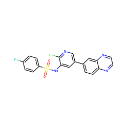 O=S(=O)(Nc1cc(-c2ccc3nccnc3c2)cnc1Cl)c1ccc(F)cc1 ZINC000073195718