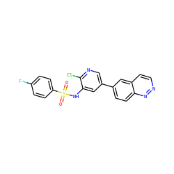 O=S(=O)(Nc1cc(-c2ccc3nnccc3c2)cnc1Cl)c1ccc(F)cc1 ZINC000073195719