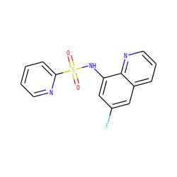 O=S(=O)(Nc1cc(F)cc2cccnc12)c1ccccn1 ZINC000141818636