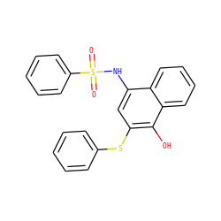 O=S(=O)(Nc1cc(Sc2ccccc2)c(O)c2ccccc12)c1ccccc1 ZINC000001121602