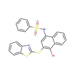 O=S(=O)(Nc1cc(Sc2nc3ccccc3s2)c(O)c2ccccc12)c1ccccc1 ZINC000008438968