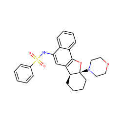 O=S(=O)(Nc1cc2c(c3ccccc13)O[C@]1(N3CCOCC3)CCCC[C@@H]21)c1ccccc1 ZINC000019774764