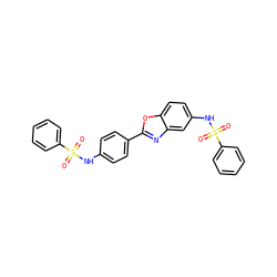 O=S(=O)(Nc1ccc(-c2nc3cc(NS(=O)(=O)c4ccccc4)ccc3o2)cc1)c1ccccc1 ZINC001772649474