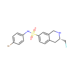 O=S(=O)(Nc1ccc(Br)cc1)c1ccc2c(c1)CN[C@H](CF)C2 ZINC000029339933