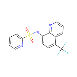O=S(=O)(Nc1ccc(C(F)(F)F)c2cccnc12)c1ccccn1 ZINC000141818213