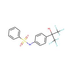 O=S(=O)(Nc1ccc(C(O)(C(F)(F)F)C(F)(F)F)cc1)c1ccccc1 ZINC000000947921