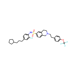 O=S(=O)(Nc1ccc(CCCC2CCCC2)cc1F)c1ccc2c(c1)CCN(CCc1ccc(OC(F)(F)F)cc1)C2 ZINC000261081902
