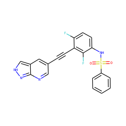 O=S(=O)(Nc1ccc(F)c(C#Cc2cnc3n[nH]cc3c2)c1F)c1ccccc1 ZINC000473133125