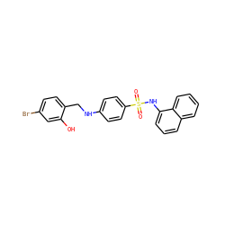 O=S(=O)(Nc1cccc2ccccc12)c1ccc(NCc2ccc(Br)cc2O)cc1 ZINC000103268211