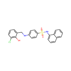 O=S(=O)(Nc1cccc2ccccc12)c1ccc(NCc2cccc(Cl)c2O)cc1 ZINC000103266576
