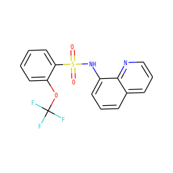 O=S(=O)(Nc1cccc2cccnc12)c1ccccc1OC(F)(F)F ZINC000012552412