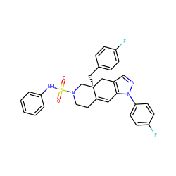 O=S(=O)(Nc1ccccc1)N1CCC2=Cc3c(cnn3-c3ccc(F)cc3)C[C@]2(Cc2ccc(F)cc2)C1 ZINC000029128219