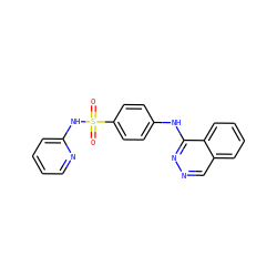 O=S(=O)(Nc1ccccn1)c1ccc(Nc2nncc3ccccc23)cc1 ZINC001772582338
