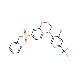 O=S(=O)(Nc1ccccn1)c1ccc2c(c1)OCCN2c1ccc(C(F)(F)F)cc1Br ZINC000205729885