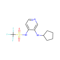O=S(=O)(Nc1ccncc1NC1CCCC1)C(F)(F)F ZINC000049125082