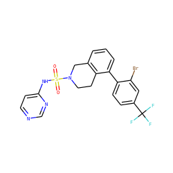 O=S(=O)(Nc1ccncn1)N1CCc2c(cccc2-c2ccc(C(F)(F)F)cc2Br)C1 ZINC000146893175