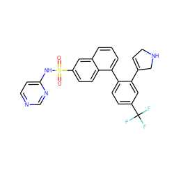 O=S(=O)(Nc1ccncn1)c1ccc2c(-c3ccc(C(F)(F)F)cc3C3=CCNC3)cccc2c1 ZINC000225080258