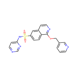 O=S(=O)(Nc1ccncn1)c1ccc2c(OCc3cccnc3)nccc2c1 ZINC000206089927