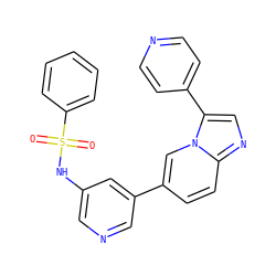 O=S(=O)(Nc1cncc(-c2ccc3ncc(-c4ccncc4)n3c2)c1)c1ccccc1 ZINC000071317292