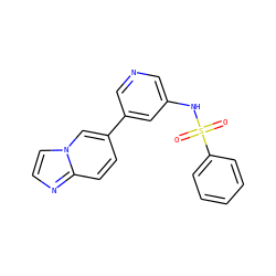 O=S(=O)(Nc1cncc(-c2ccc3nccn3c2)c1)c1ccccc1 ZINC000071316585