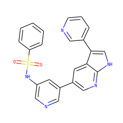 O=S(=O)(Nc1cncc(-c2cnc3[nH]cc(-c4cccnc4)c3c2)c1)c1ccccc1 ZINC000064560144