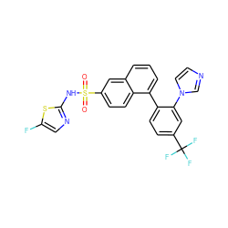 O=S(=O)(Nc1ncc(F)s1)c1ccc2c(-c3ccc(C(F)(F)F)cc3-n3ccnc3)cccc2c1 ZINC000225118092