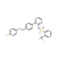 O=S(=O)(Nc1nccnc1-c1ccc(COc2ccc(Cl)nc2)cc1)c1ccccc1C(F)(F)F ZINC000118908816