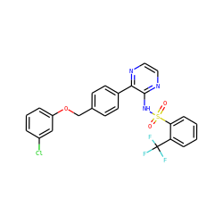 O=S(=O)(Nc1nccnc1-c1ccc(COc2cccc(Cl)c2)cc1)c1ccccc1C(F)(F)F ZINC000137238331