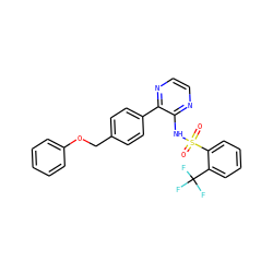 O=S(=O)(Nc1nccnc1-c1ccc(COc2ccccc2)cc1)c1ccccc1C(F)(F)F ZINC000118911388