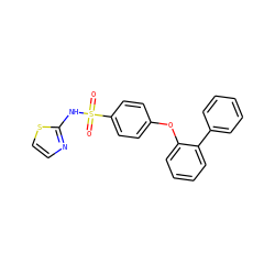 O=S(=O)(Nc1nccs1)c1ccc(Oc2ccccc2-c2ccccc2)cc1 ZINC000095585476