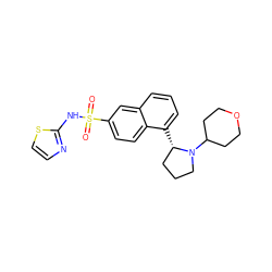 O=S(=O)(Nc1nccs1)c1ccc2c([C@H]3CCCN3C3CCOCC3)cccc2c1 ZINC000206159718