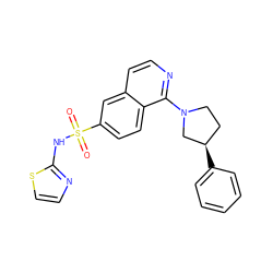 O=S(=O)(Nc1nccs1)c1ccc2c(N3CC[C@@H](c4ccccc4)C3)nccc2c1 ZINC000215505342