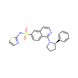 O=S(=O)(Nc1nccs1)c1ccc2c(N3CCC[C@@H]3c3ccccc3)nccc2c1 ZINC000215504891