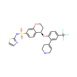 O=S(=O)(Nc1nccs1)c1ccc2c(c1)OCC[C@H]2Oc1ccc(C(F)(F)F)cc1C1=CCNCC1 ZINC000653721477