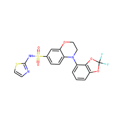 O=S(=O)(Nc1nccs1)c1ccc2c(c1)OCCN2c1cccc2c1OC(F)(F)O2 ZINC000220220118