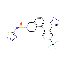O=S(=O)(Nc1ncns1)N1CCc2c(cccc2-c2ccc(C(F)(F)F)cc2-c2cn[nH]c2)C1 ZINC000147403516