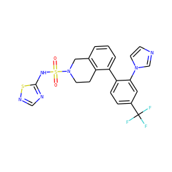 O=S(=O)(Nc1ncns1)N1CCc2c(cccc2-c2ccc(C(F)(F)F)cc2-n2ccnc2)C1 ZINC000147416402