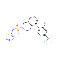 O=S(=O)(Nc1ncns1)N1CCc2c(cccc2-c2ccc(C(F)(F)F)cc2Br)C1 ZINC000147447862